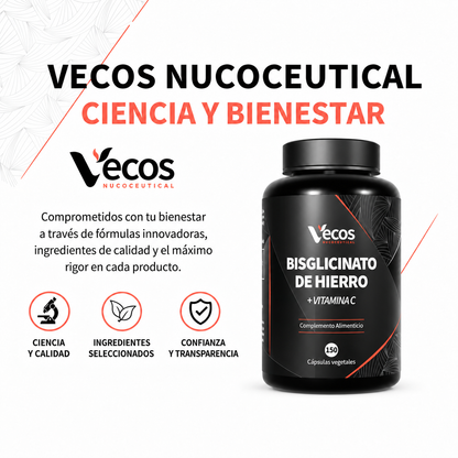 Vecos Hierro 40 Mg (bisglicinato) + Vitamina C 150 Cápsulas Vegetales | 1 Cápsula Al Día_2