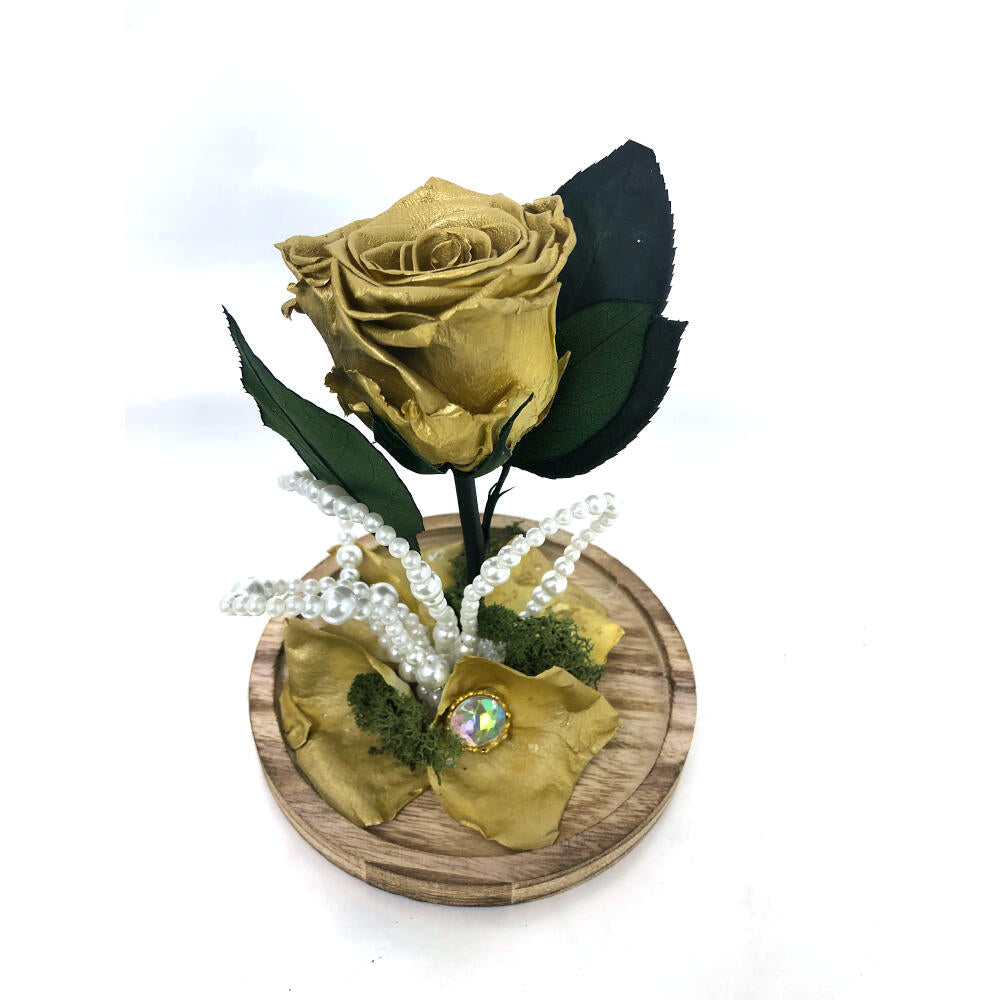 Mundo Eterno Rosa En Cúpula Oro 12x20cm_3