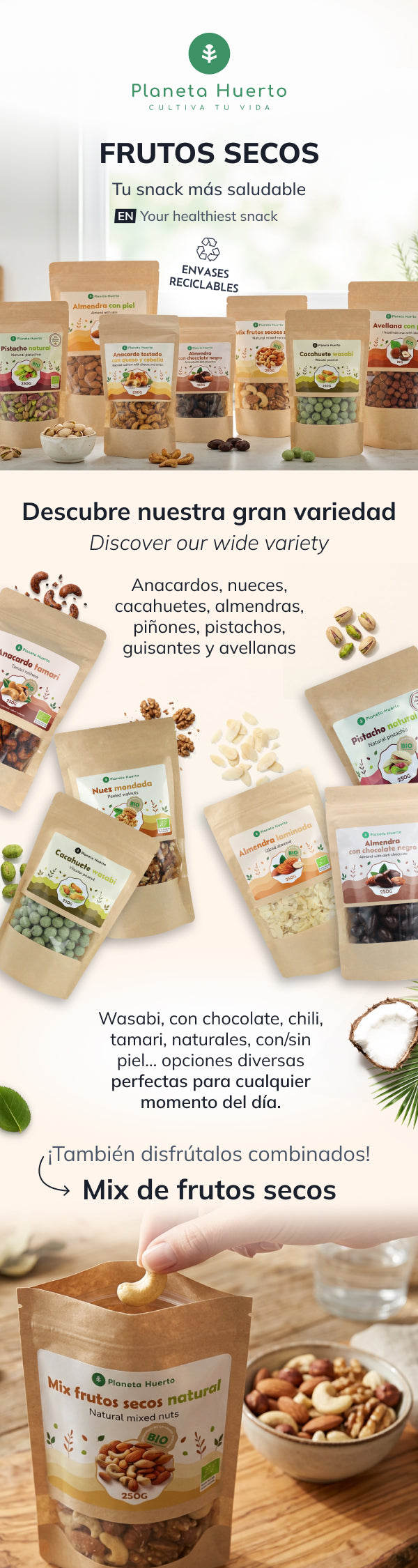 Almendra repelada ECO Planeta Huerto 1 kg