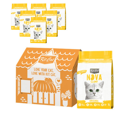 Pack 6 Kit Cat Arena Eco Nova Clump - Original 7 L Arena para gatos - Sin Aroma Añadido