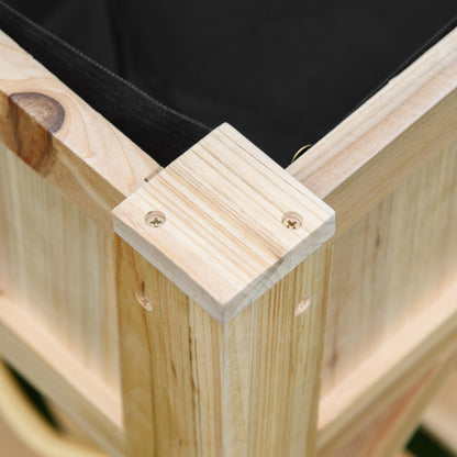 Huerto Urbano De Madera Con Estante Outsunny 78,5x58x81 Cm Natural_4