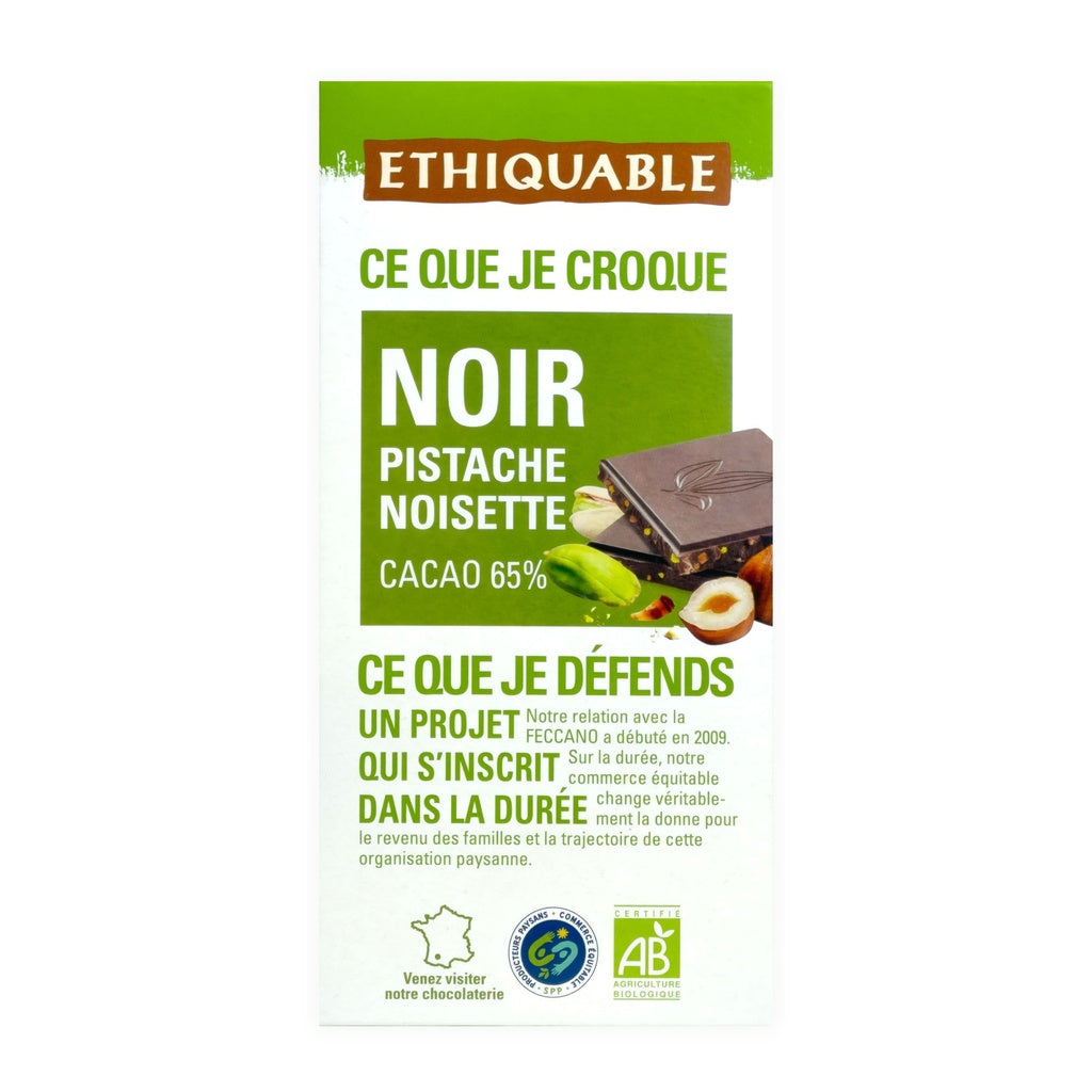 Chocolate negro Pistacho Avellana BIO Ethiquable 100 g