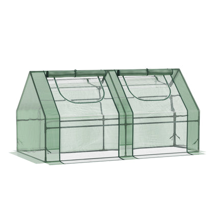 Invernadero De Terraza Outsunny Acero, Pvc Verde 180x90x90 Cm_0