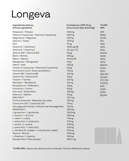 Multivitamínico todo en uno con 74 ingredientes para longevidad, energía, enfoque y salud intestinal Longeva 30 dosis_5