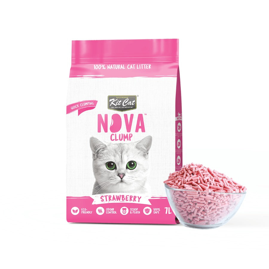 Pack 12 Kit Cat Arena Eco Nova Clump - Strawberry 7 L Arena para gatos - Dulce y Frutal Suave
