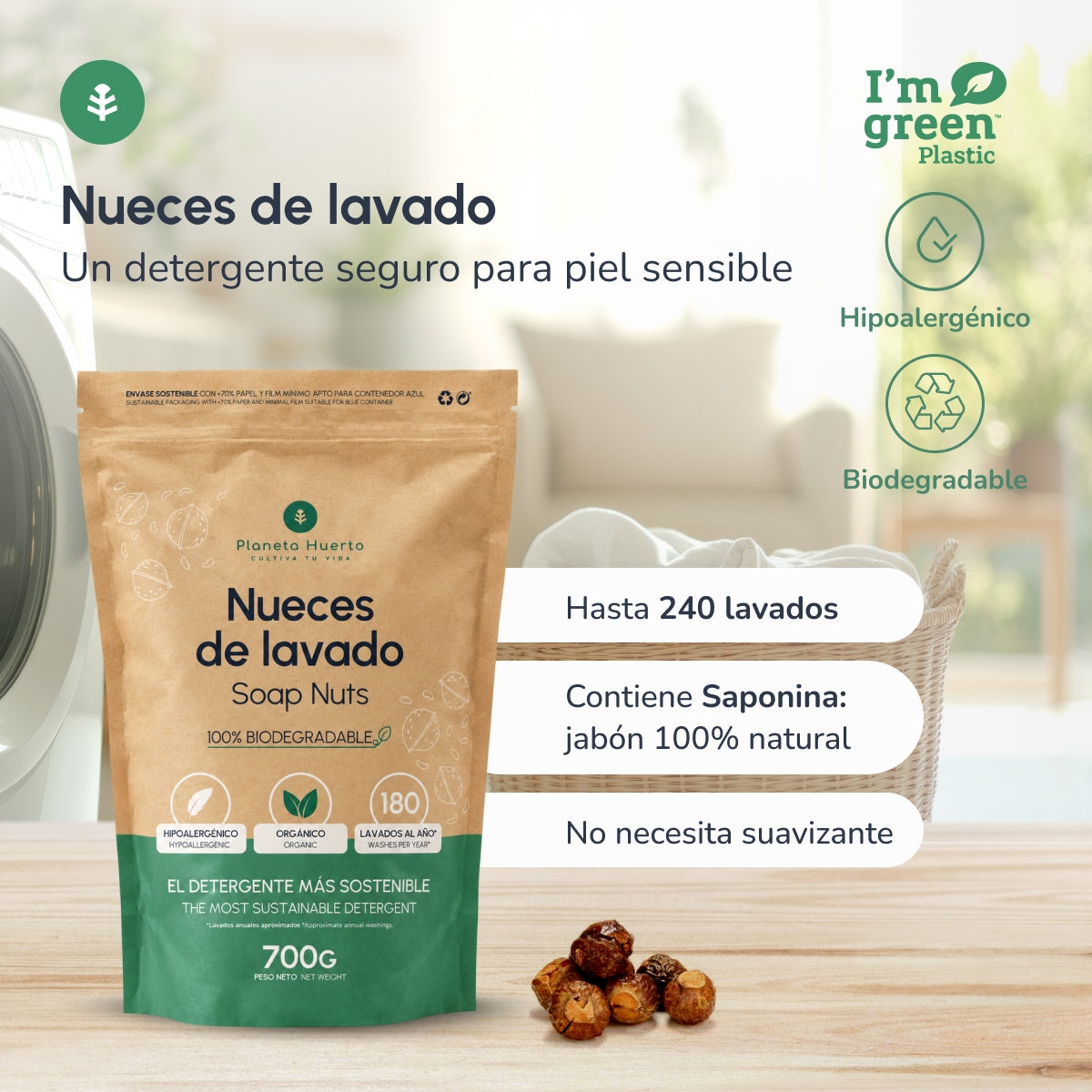 Pack 3xNueces de Lavado Planeta Huerto 700 gr