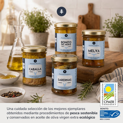 Pack 6x Atún claro MSC en aceite de oliva virgen extra ECO Planeta Huerto 200 g