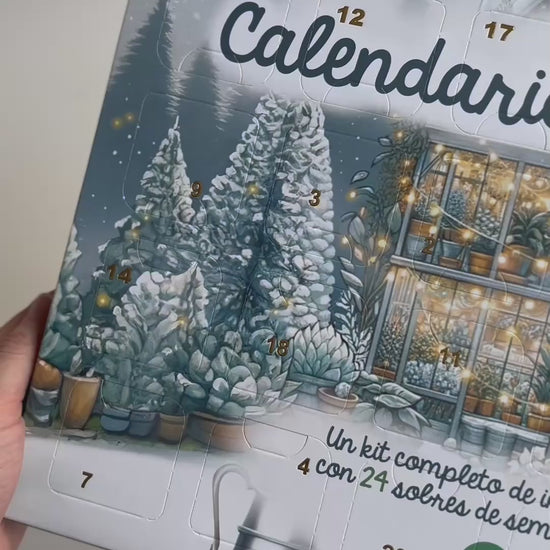 Calendario de Adviento Navideño con semillas y mini invernadero Planeta Huerto